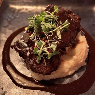 Short rib is amazing.  Melts in your mouth.  Sweet potato mash is sooo good