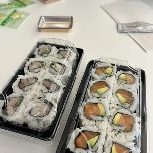 2 Rolls ($19) - Yellowtail Scallion &amp; Salmon Avocado