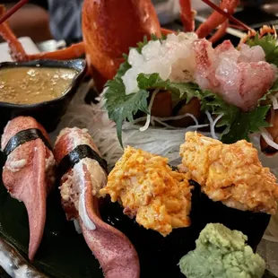 a plate of sushi