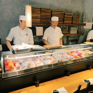 interior, sushi and sashimi