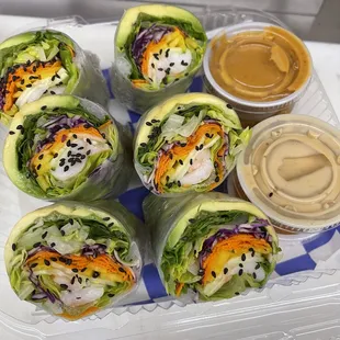 a variety of sushi rolls
