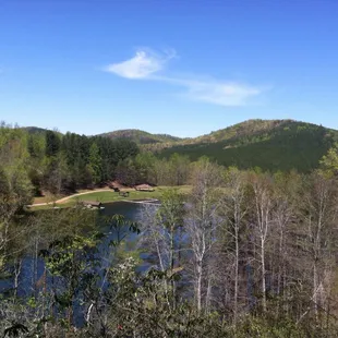 a lake surrounded by trees