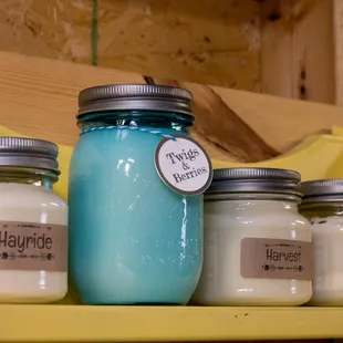 Blue Moon Studio soy candles, large and small!