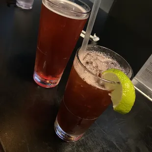 Deep purple drink and sour beer