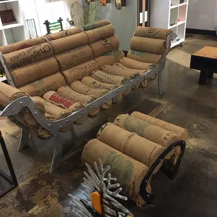 A cool couch in their showroom