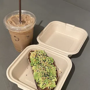 Iced Latte and Avocado Toast