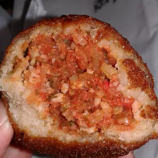 Deviled Crab smothered in hot sauce? You betcha!