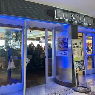 the entrance to the bar