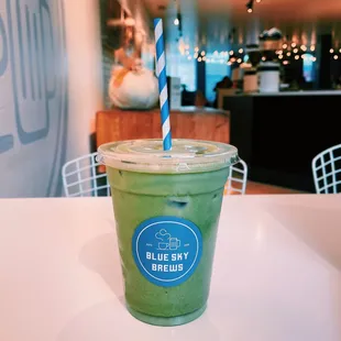 Iced matcha latte!
