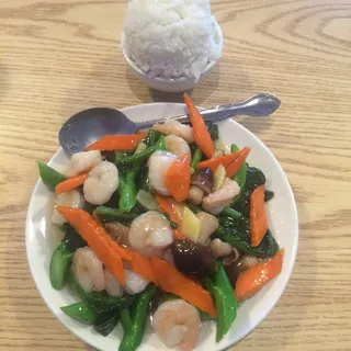 Prawns with Chinese Broccoli