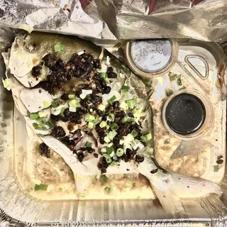 Steam Pompano with Black Bean Sauce