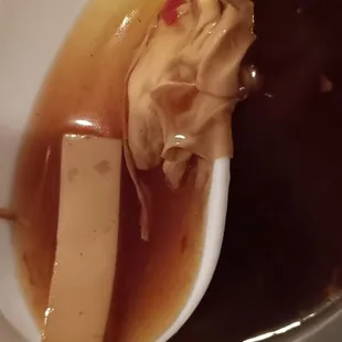 Tofu egg and tons of red pepper only