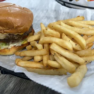 6 oz cheese burger and fries (Friday special) $7