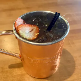 Strawberry basil mule