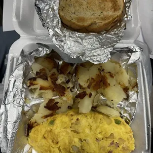 Farmers Omelette with Home Fries and Rye Toast
