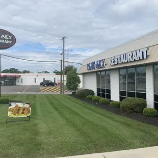 the front of the restaurant