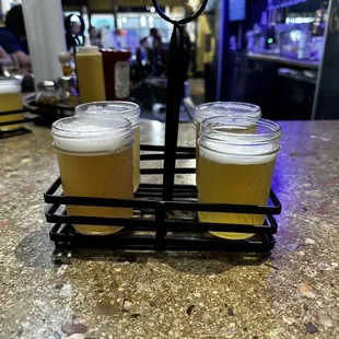 Flight of craft beer