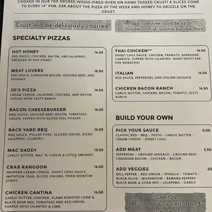 Menu as of 7/2024