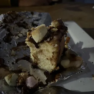 S&apos;more cheesecake. I had to stop and remind myself to take a picture. Yum!!