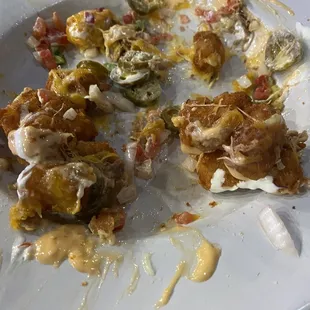 Totchos almost gone with pork