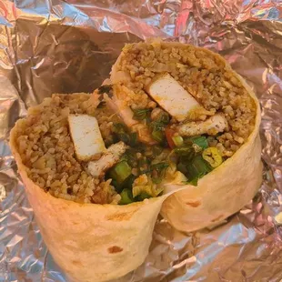 Korean BBQ burrito with tofu