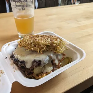 The famous pickle ramen burger - this lives up to the hype