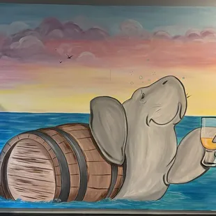 Cute painting in their entryway.