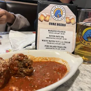 Meatballs and marinara app. This is the best homemade meatballs EVER!!! I could eat 3 orders but myself.