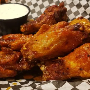 Wings extra crispy with sweet chili sauce.