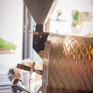 a close up of a coffee grinder