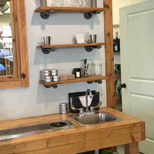 Shelves of brewing supplies