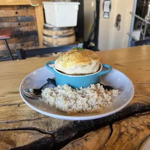 Chicken pot pie was insanely delicious.
