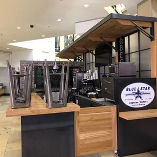 Blue Star Brewing Company kiosk on the first floor below the food court