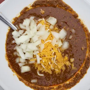 chili - all meat - onion &amp; cheese ordered separately