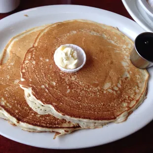 Scratch made buttermilk pancakes.