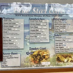 Current menu - Oct 2022