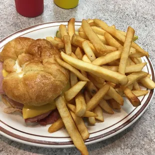 a sandwich and fries