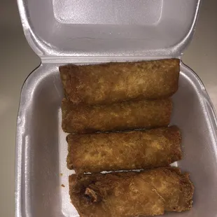 Egg rolls were ok wish they were fried harder but they weren&apos;t greasy