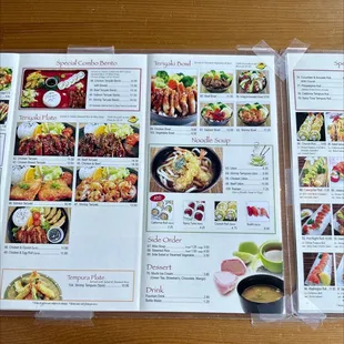 a menu for a japanese restaurant