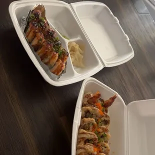 Baked Salmon Roll and Diva Roll