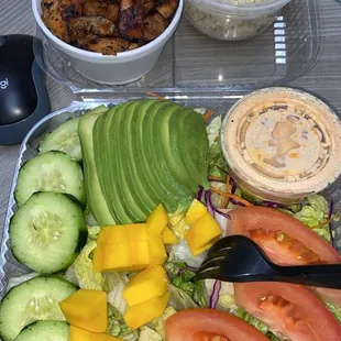 Mango &amp; Avocado Salad with a side of chicken! (Quinoa not included)