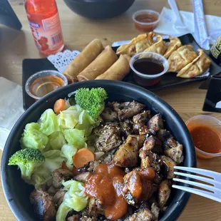 Chicken Teriyaki  Gyoza  Spring rolls