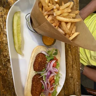 Salmon Croquette Po&apos;Boy