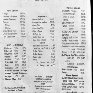 Menu as of Nov 13 2022