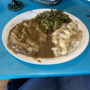 Smothered burger special!