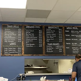 menus on the wall