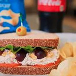 a sandwich and chips