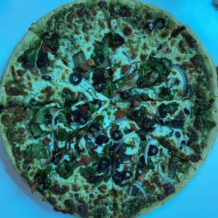 Veggie Pesto Pizza! Not Bad