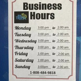 Business Hours 06/11/2024