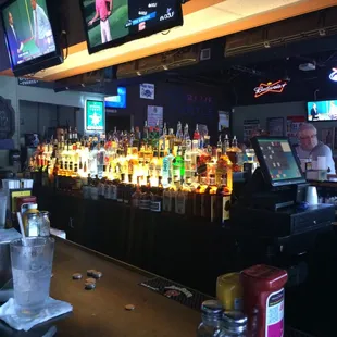 the bar and televisions